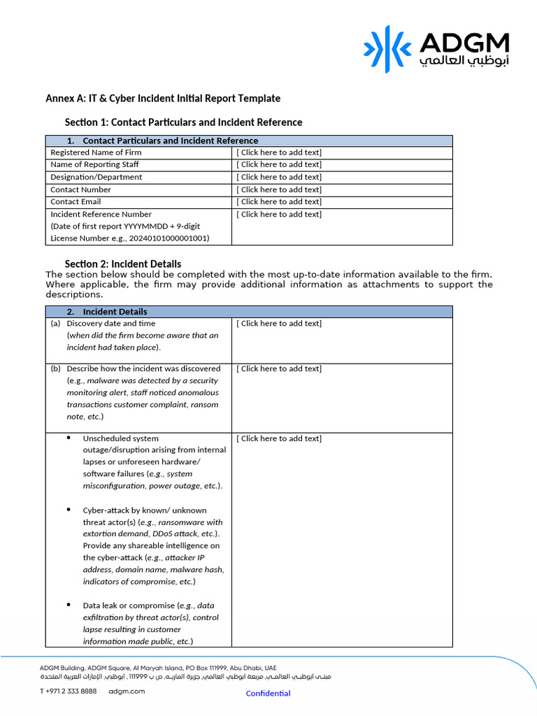 IT Cyber Incident Report Template | PDF | Security | Computer Security