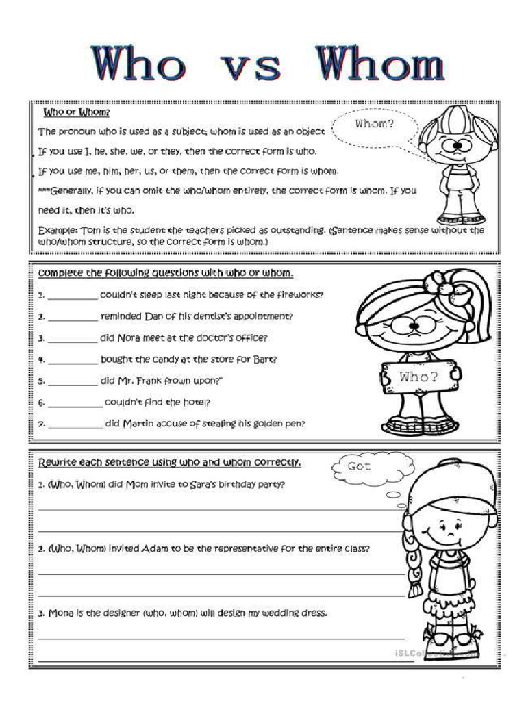 Lesson 5. - Who and Whom Part 1 | PDF