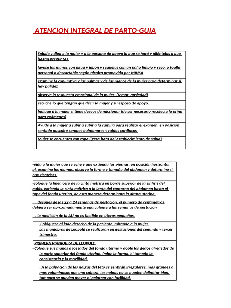 Guía de Atención Integral de Parto | PDF