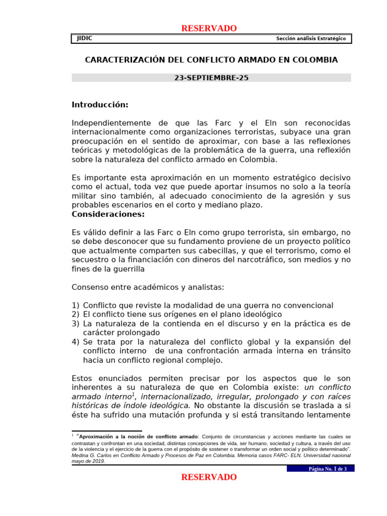 Análisis del Conflicto Armado en Colombia | PDF | Colombia | Guerra de ...