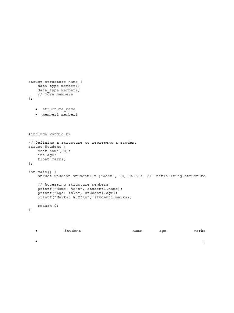 Structure & Union (CO101, 102) | PDF | Data Type | Pointer (Computer ...
