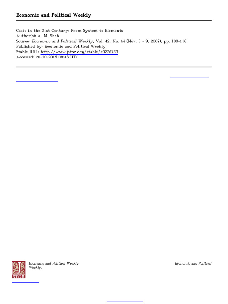 Caste Dynamics in 21st Century India | PDF | Caste | Social Divisions