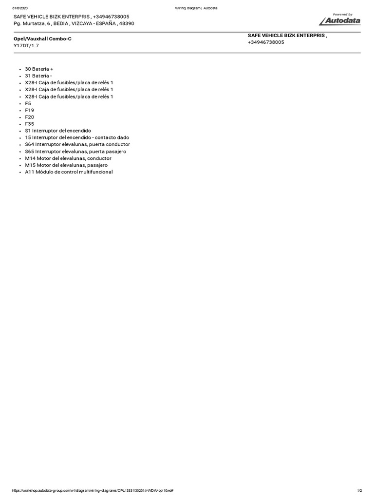 Wiring Diagram _ Autodata | PDF | Color