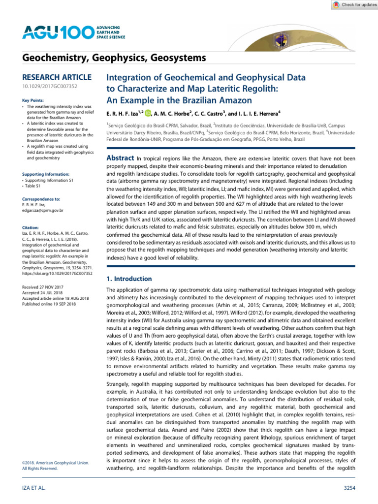 Geochem Geophys Geosyst - 2018 - Iza - Integration of Geochemical and ...
