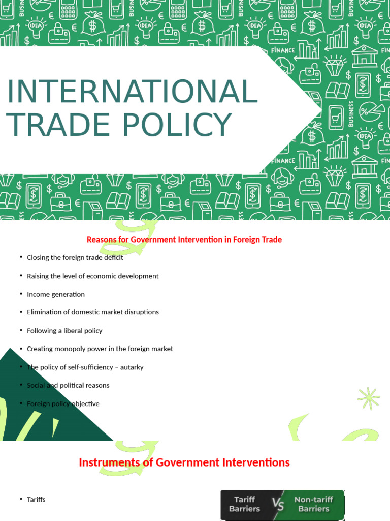 Government Interventions in Trade Policy | PDF | Non Tariff Barriers To ...
