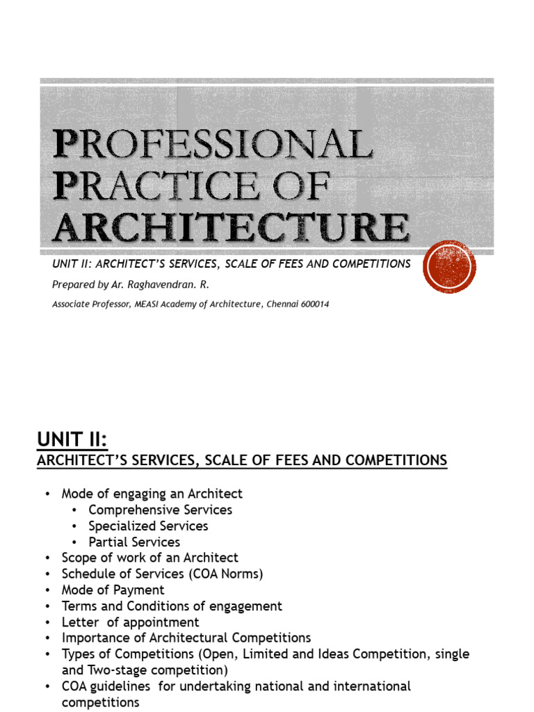 Architect's Services and Fee Structure Guide | PDF | Architect | Justice