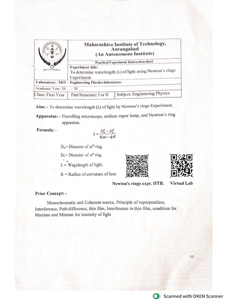 Engineering Physics Practical | PDF