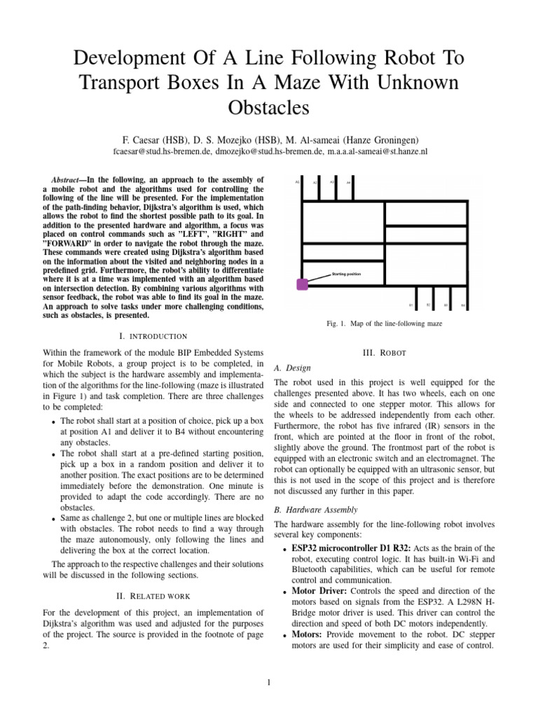 Line-Following Robot for Maze Navigation | PDF | Computer Engineering ...