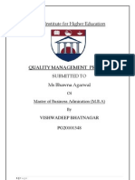 IILM Institute For Higher Education: Quality Management Project