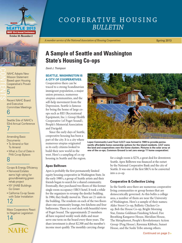 Seattle's Cooperative Housing Landscape | PDF | Cooperative | Articles ...