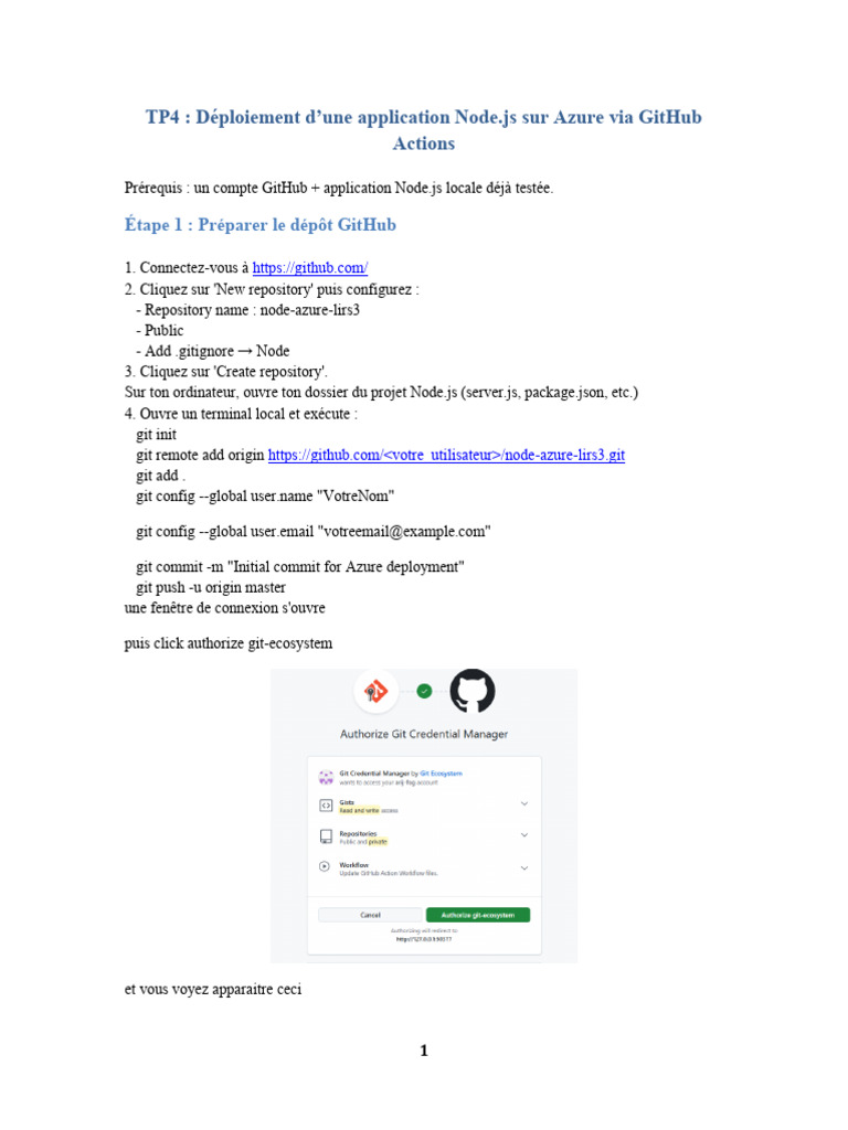 Déployer Node.js sur Azure via GitHub | PDF | Informatique | Logiciel
