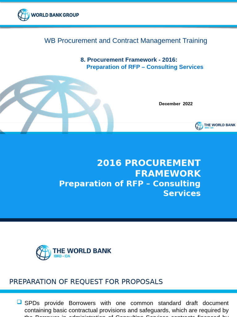 World Bank RFP Preparation Guide | PDF | Insurance | Taxes