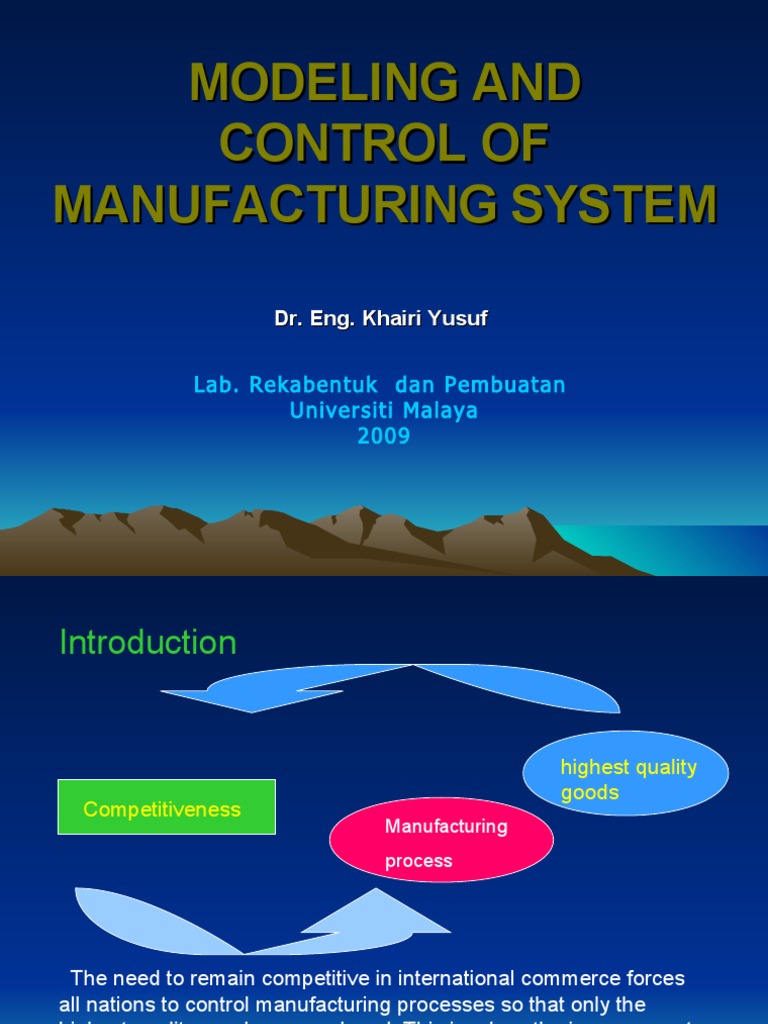 Modeling and Control of Manufacturing System PDF