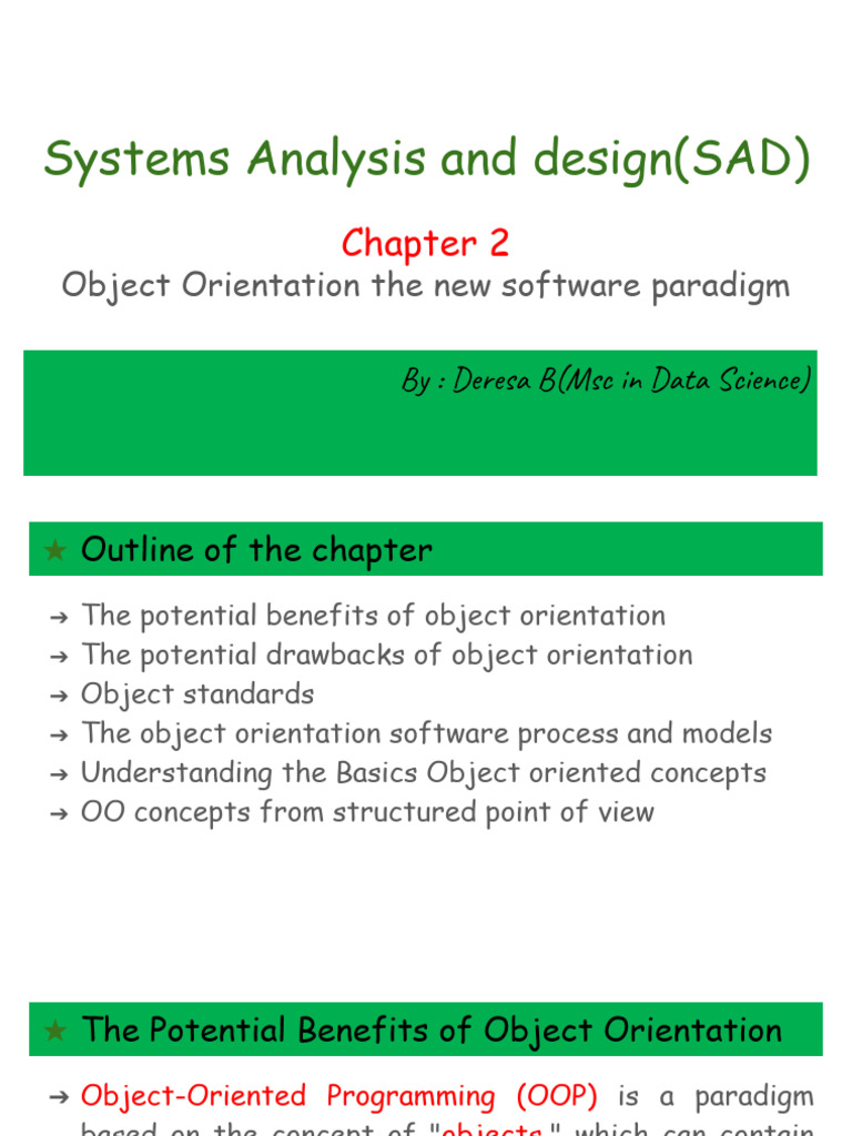 Chapter 2 SAD | PDF | Object Oriented Programming | Unified Modeling ...
