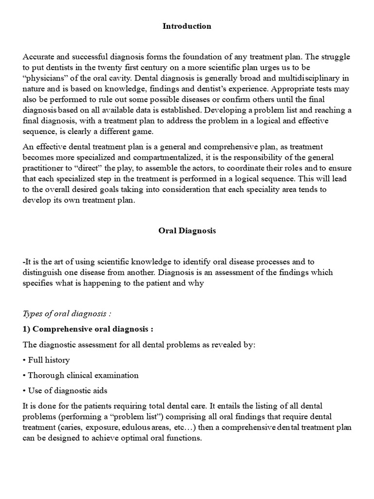Comprehensive Guide to Dental Diagnosis | PDF | Medical Diagnosis | Pain
