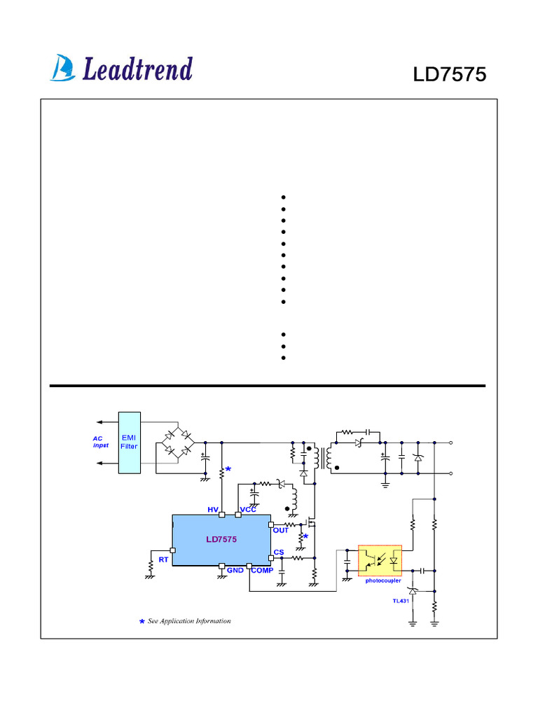 LD7575 PWM Controller Overview | PDF | Electrical Components ...
