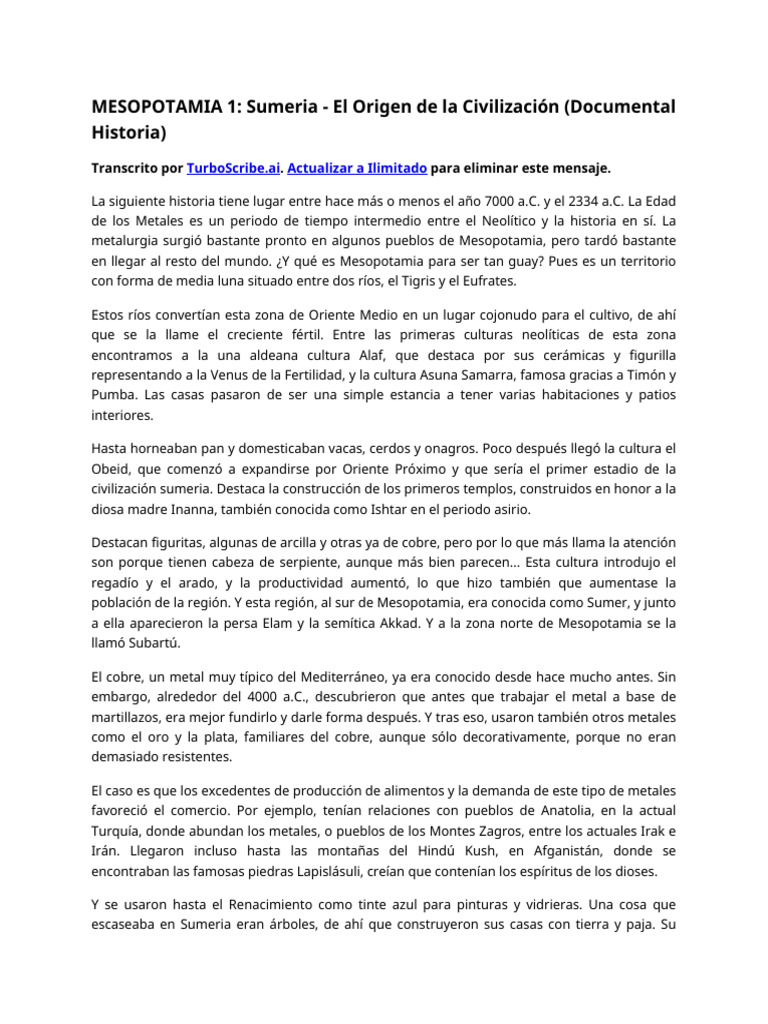 Sumeria: Orígenes de la Civilización | PDF | Sumeria | Mesopotamia