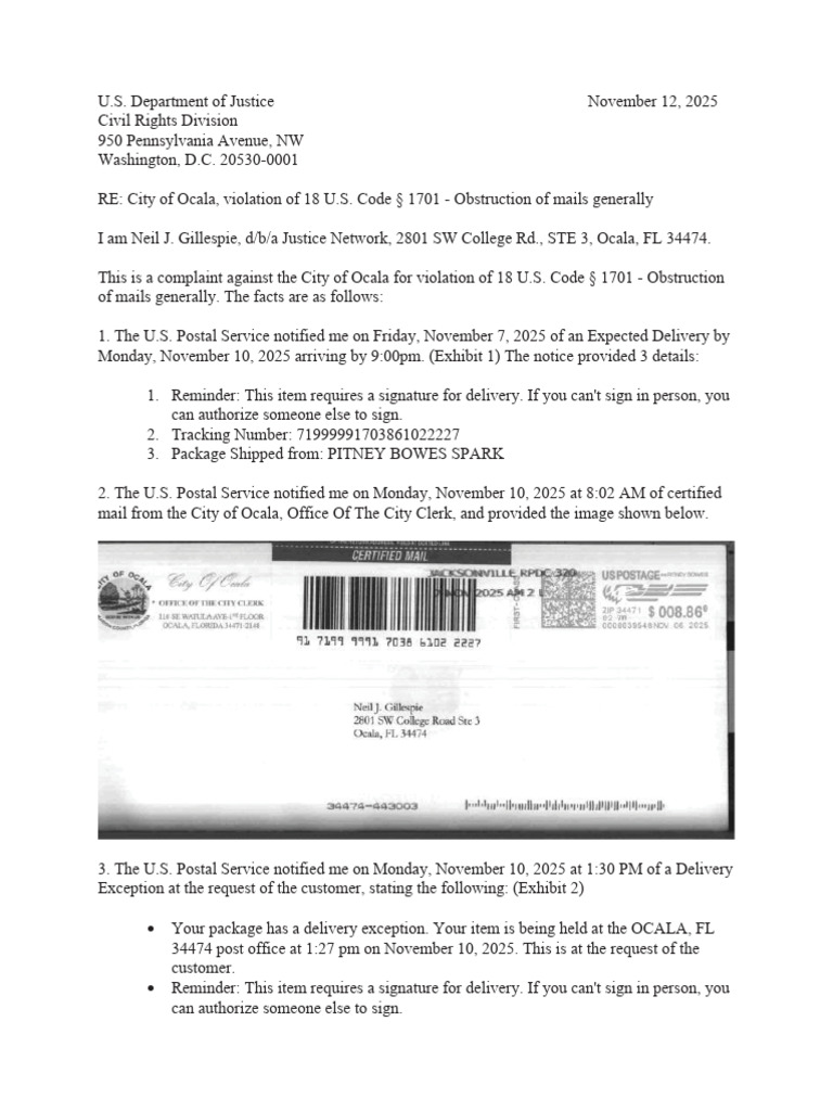USPS Package Delivery Exception Notice | PDF | Legal Procedure ...