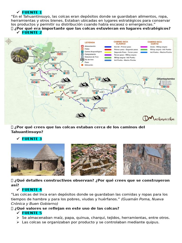 Control y función de las colcas incas | PDF