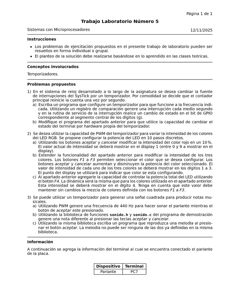 Lab 5 | PDF | Altoparlante | Diodo emisor de luz