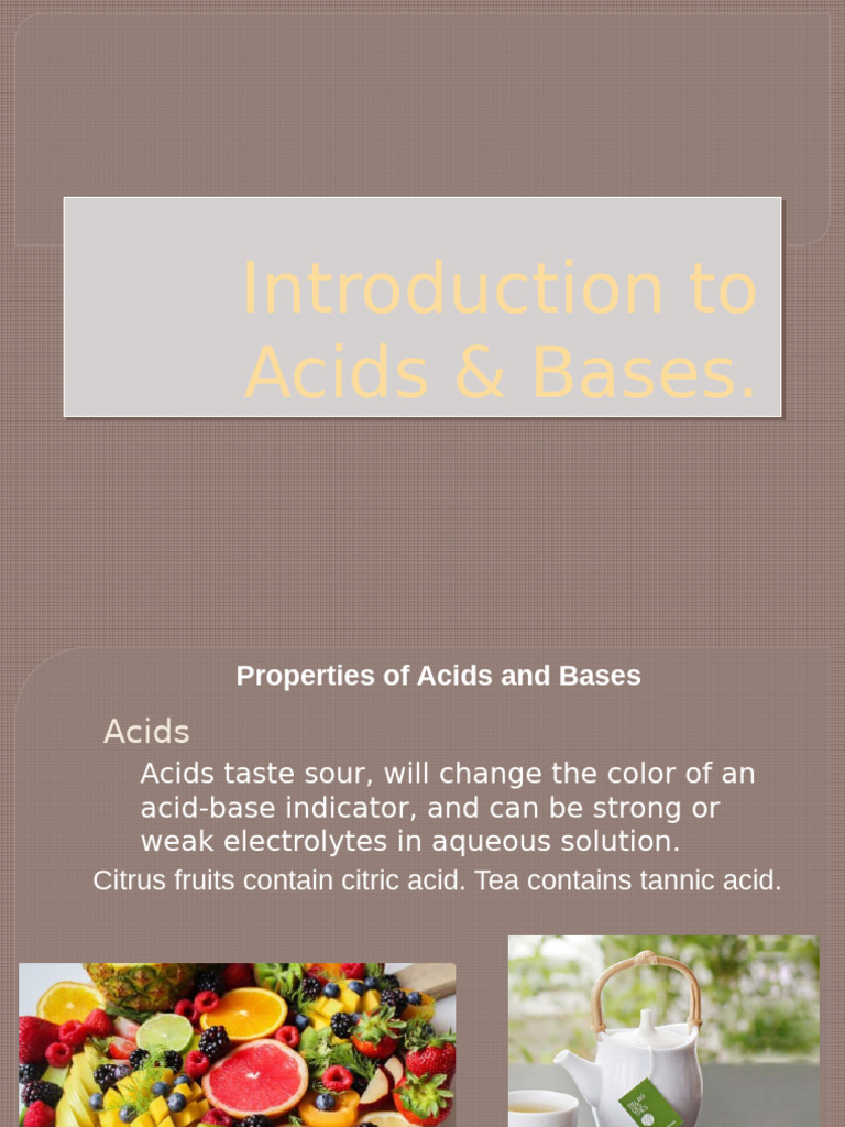 Introduction To Acids and Bases | PDF | Acid | Hydroxide