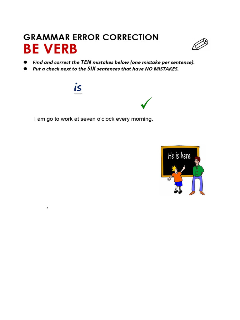 Grammar Error Correction Exercise | PDF