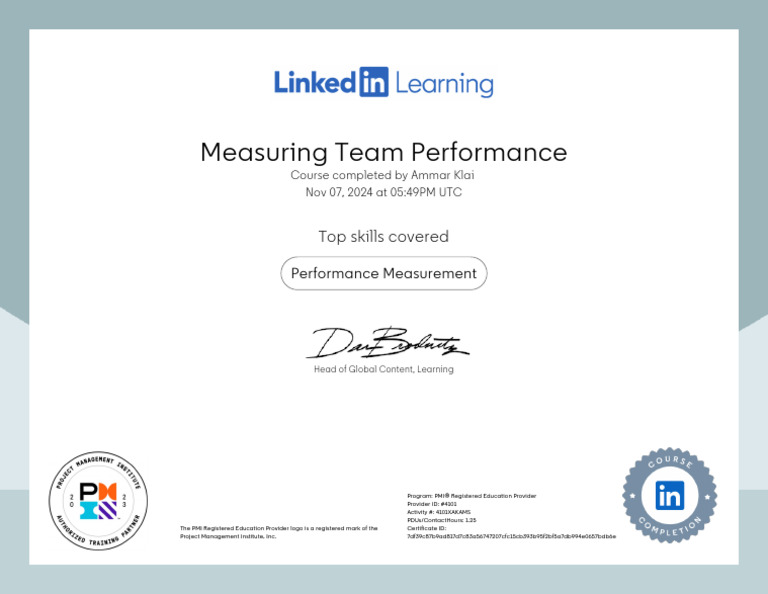 Team Performance Measurement Course | PDF