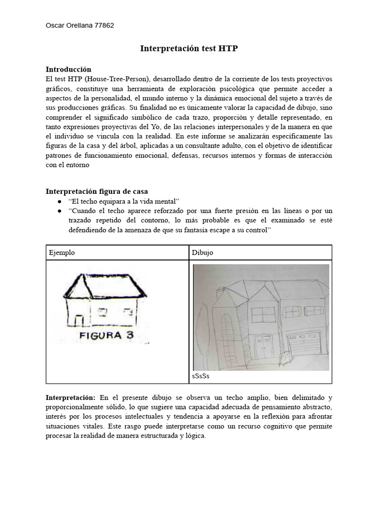 Interpretación Test HTP | PDF | Las emociones | Dibujo