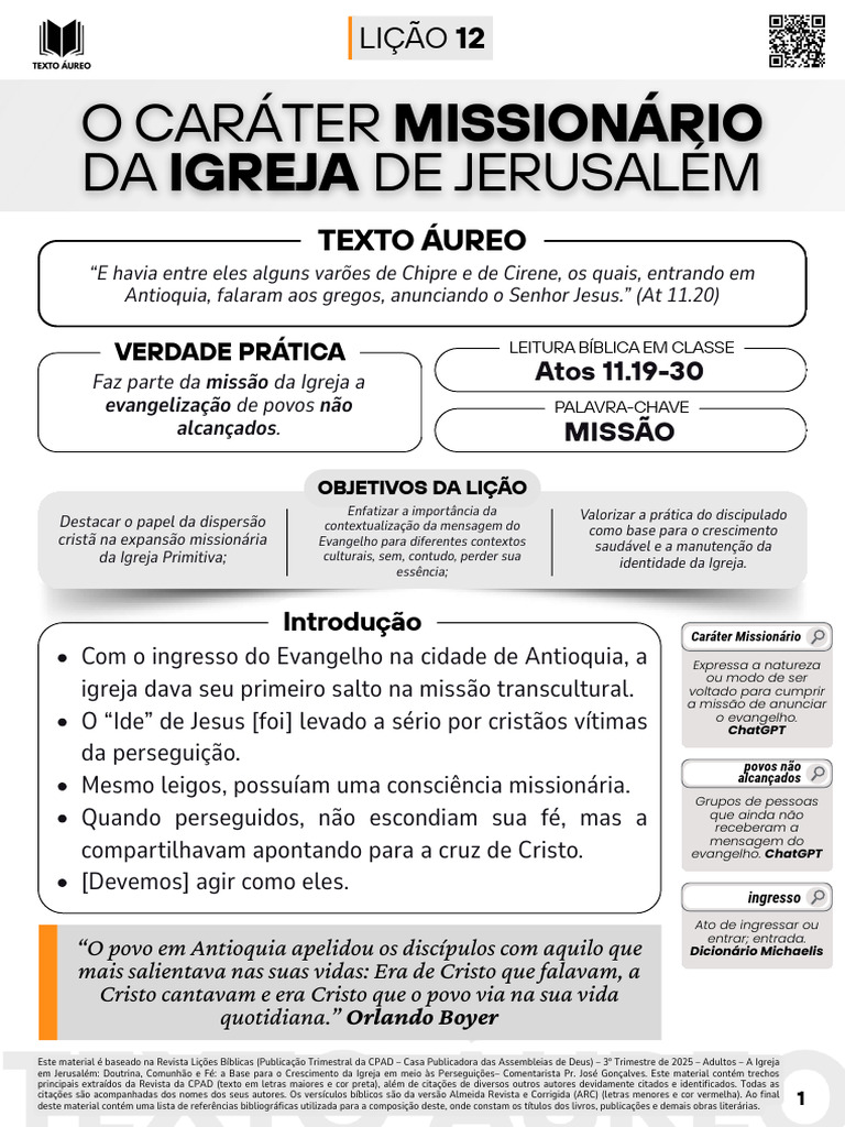 Caráter Missionário da Igreja de Jerusalém | PDF | Barnabé (Bíblia) | Jesus