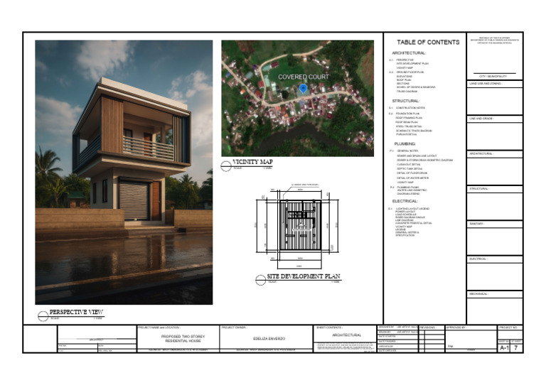 Two-Storey Residential House Plans | PDF | Civil Engineering | Building ...