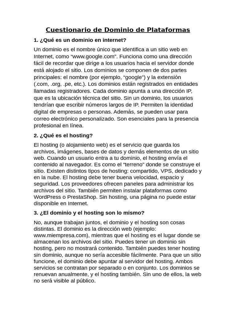 Guía sobre Dominio y Hosting en Wix | PDF | sistema de nombres de ...