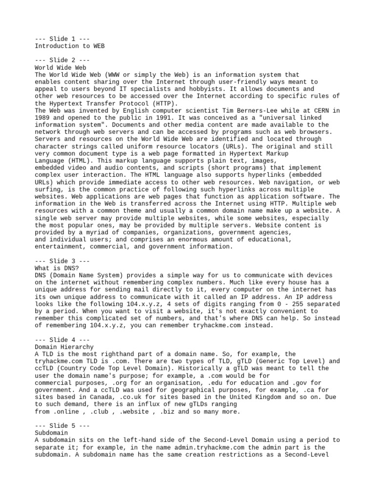 Understanding the World Wide Web and DNS | PDF | World Wide Web ...