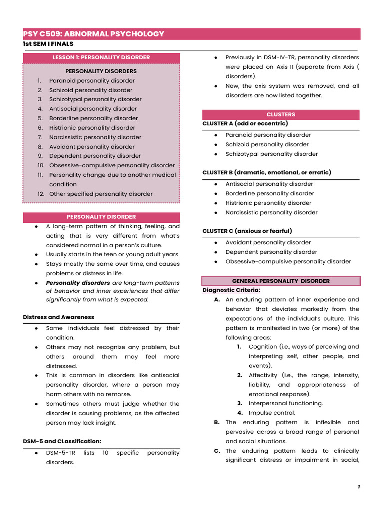 Understanding Personality Disorders | PDF | Personality Disorder ...