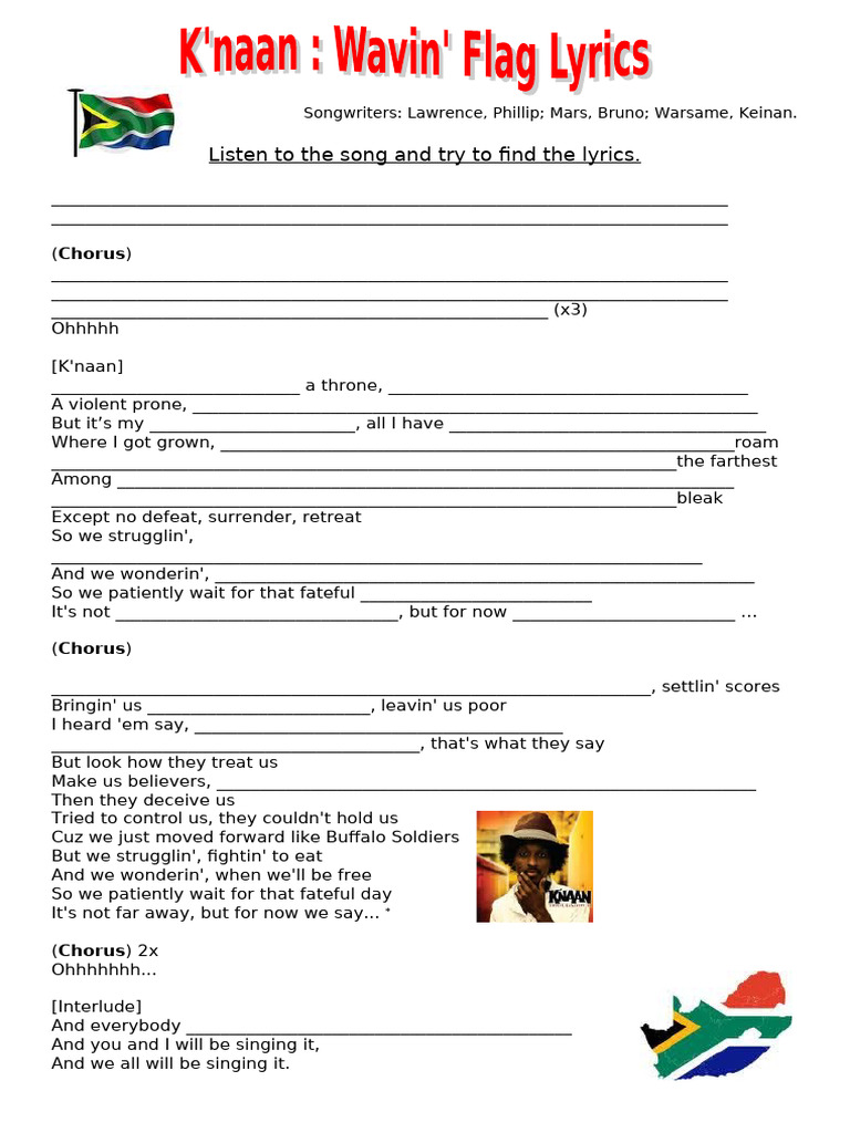 3e Find the Lyrics Wavin Flag | PDF