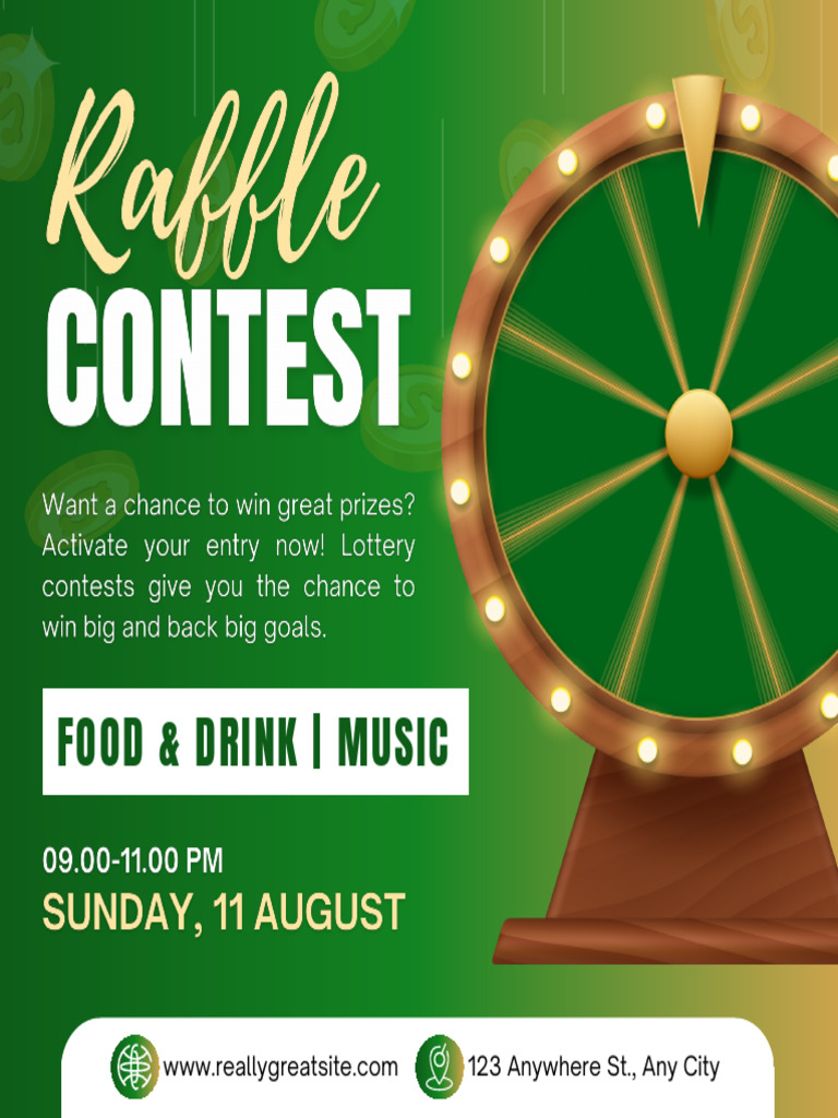Green and Beige Modern Raffle Contest Instagram Post | PDF