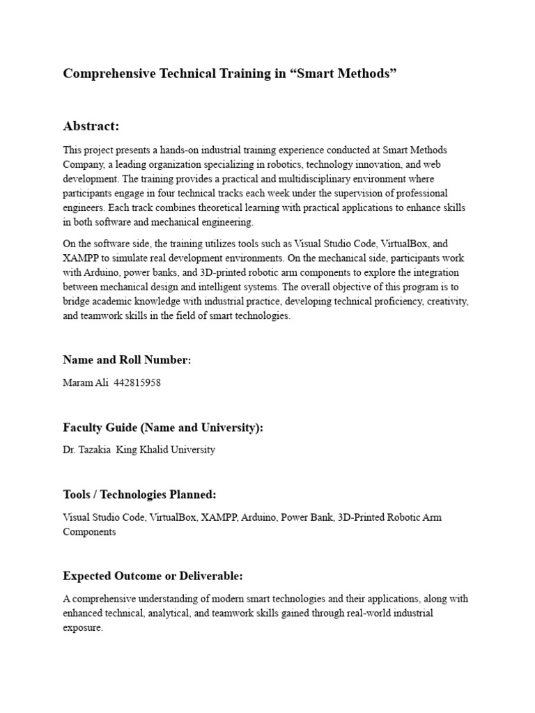 Smart Methods Technical Training Overview | PDF