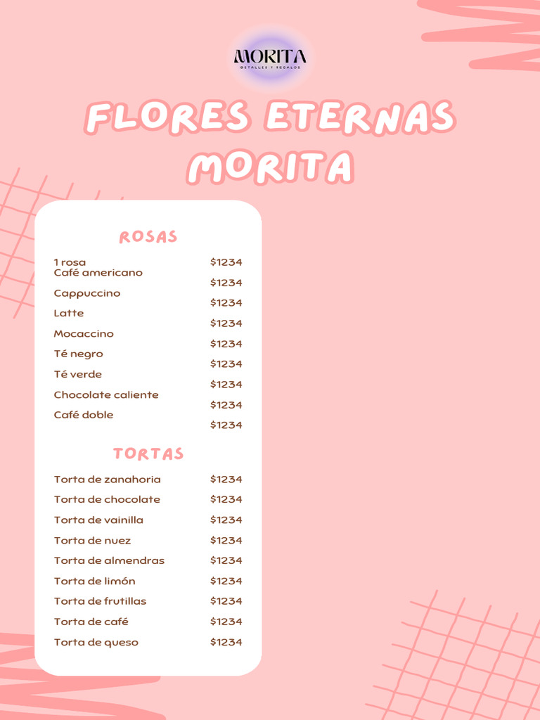 Menú Cafetería Cute Rosa | PDF