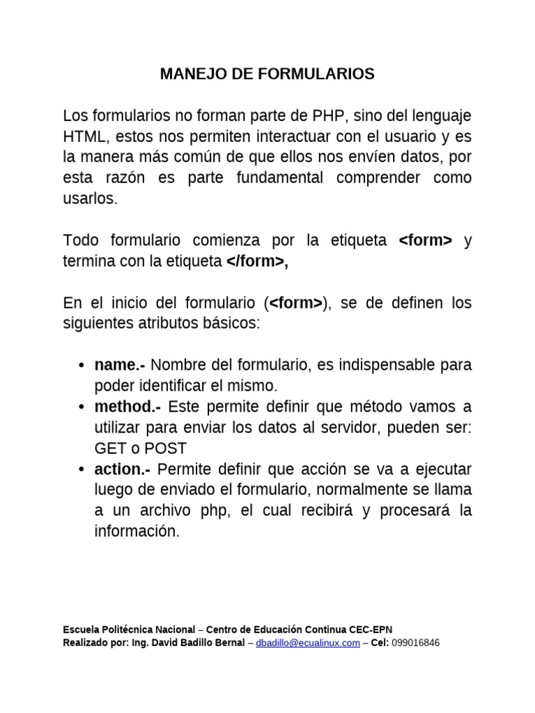 Guía Completa sobre Manejo de Formularios | PDF | Redes | Internet y web