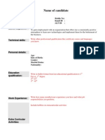 Resume Format