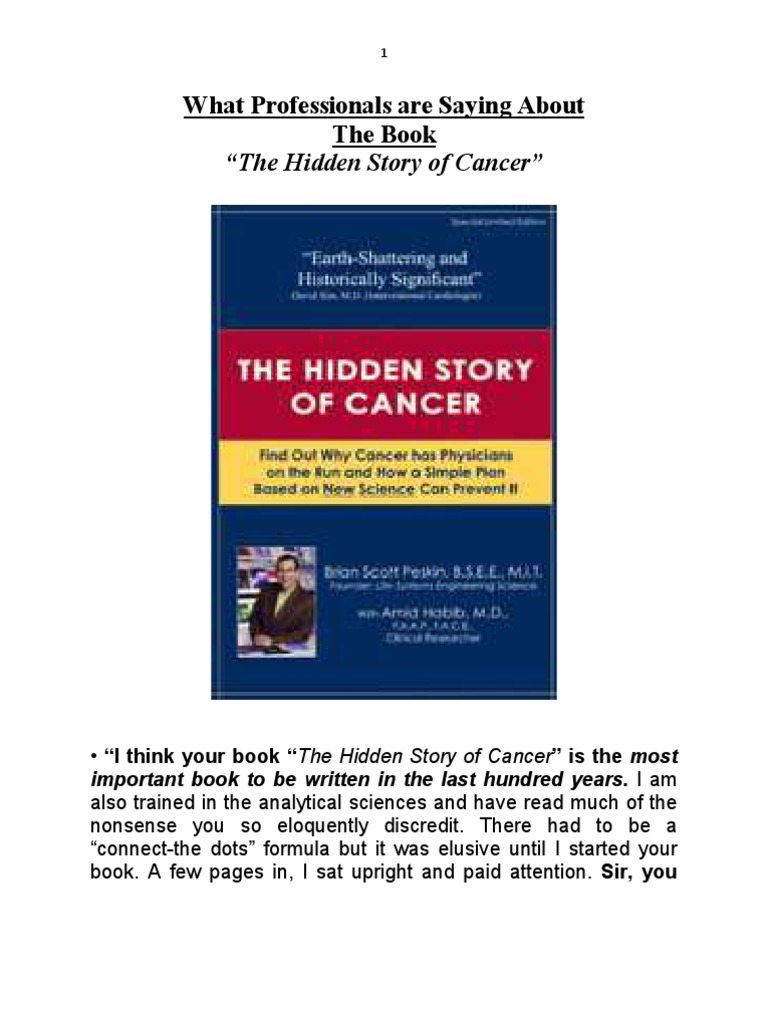 The Hidden Story of Cancer | PDF | Omega 3 Fatty Acid | Bioidentical ...