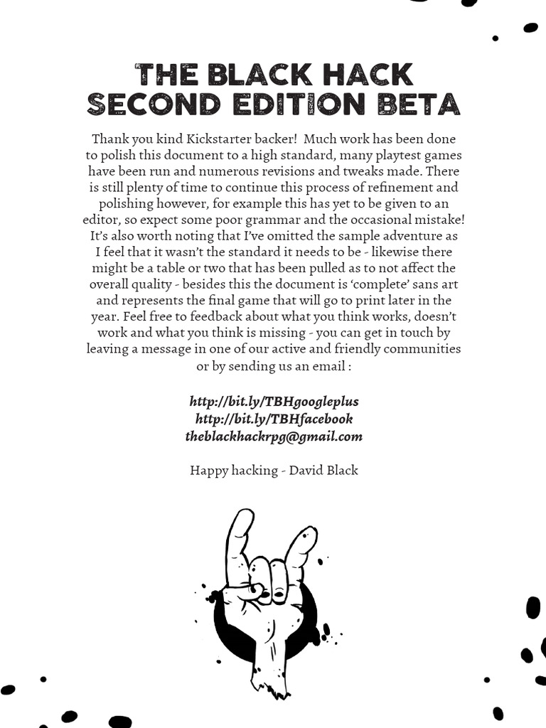 The Black Hack RPG: Second Edition Guide | PDF | Dice | Gaming