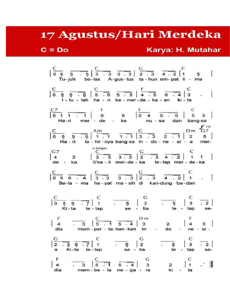 Teks Lagu Hari Merdeka | PDF