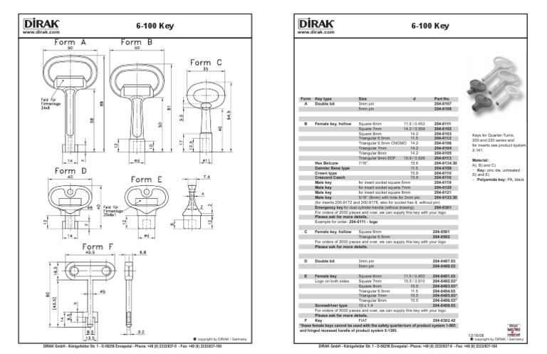 Cabinet Keys E6-100 | PDF | Technology & Engineering