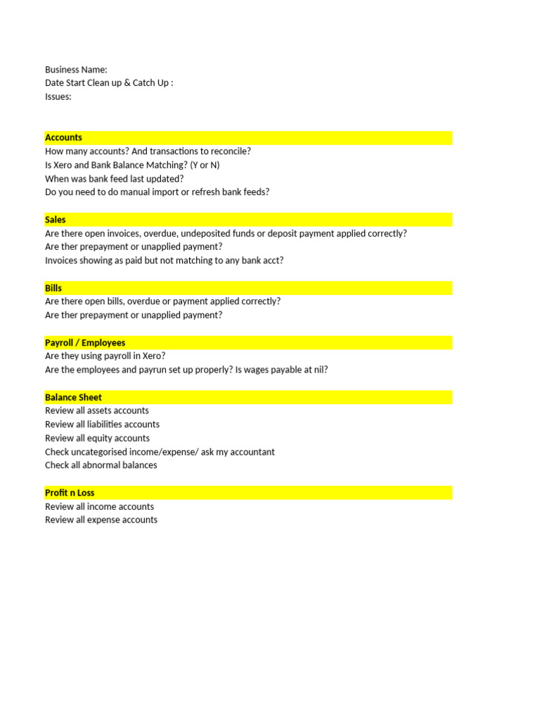 Xero Audit Finding Template | PDF