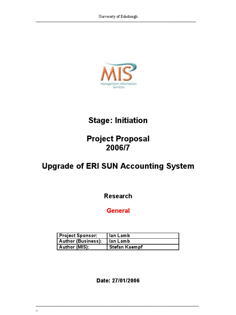 Upgrade Proposal for SUN Accounting System | PDF | Theory Of ...
