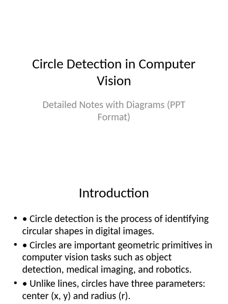Circle Detection Techniques in Vision | PDF