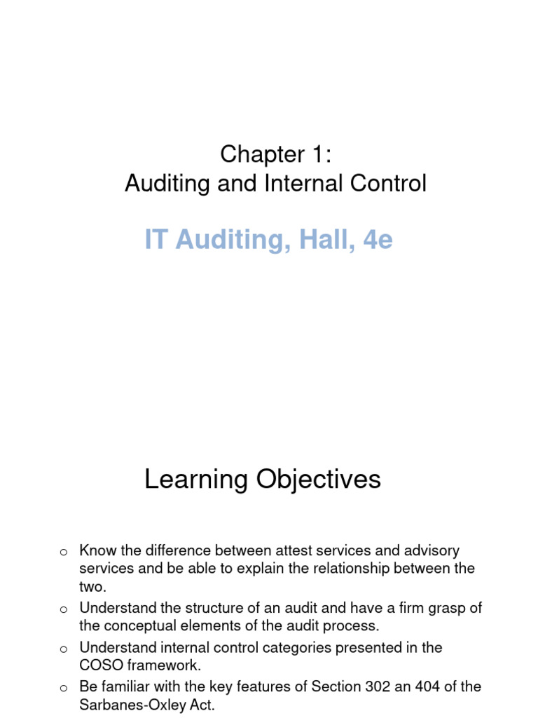 IT Auditing and Internal Control Overview | PDF | Internal Control | Audit
