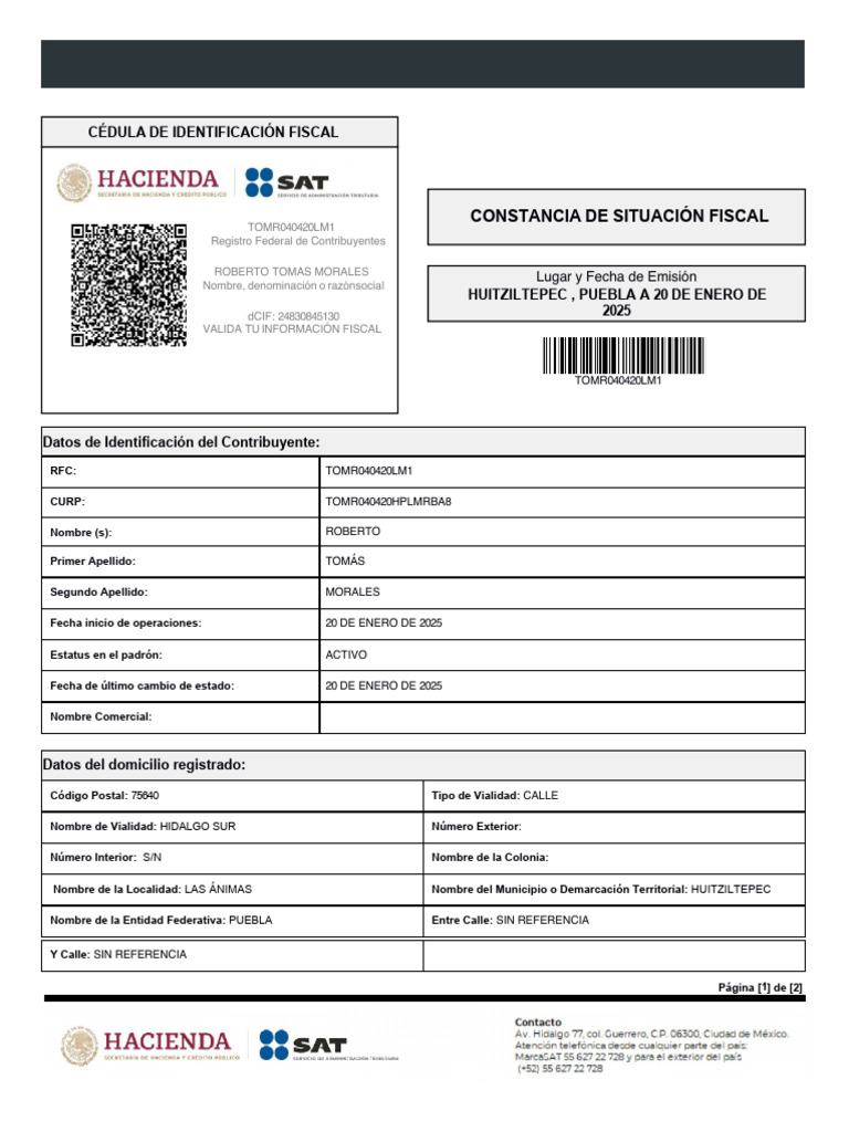 RFC Tomr040420lm1 | PDF | Gobierno
