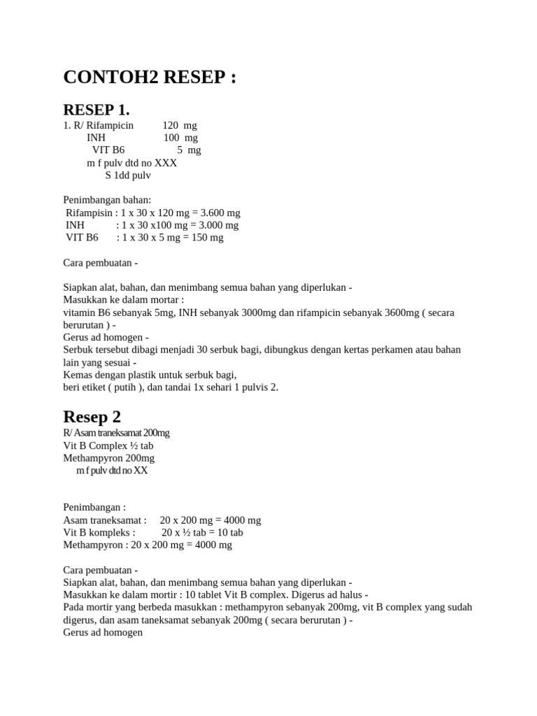 Resep Obat dan Perhitungan Dosis Medik | PDF