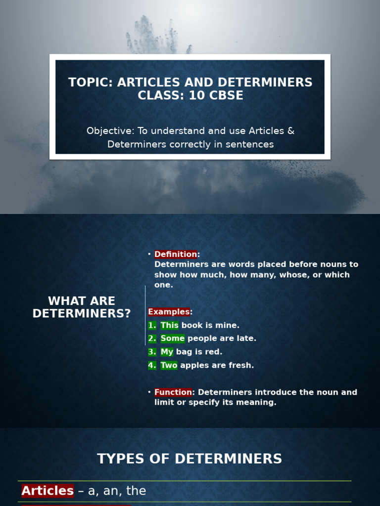 Understanding Articles and Determiners | PDF | Noun | Linguistics